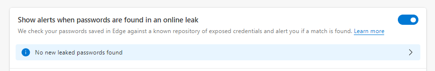 Leaked Password Alerts in Browser Leaked Password Alerts in Browser